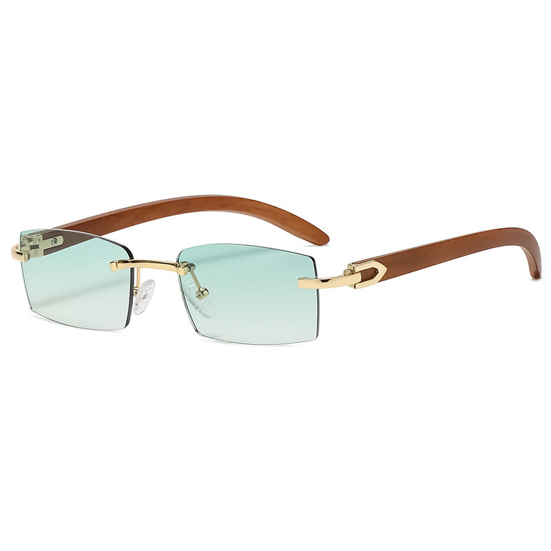 Wholesale Fashionable ultra-clear frameless ocean-lens diamond-cut edge trendy Sunglasses